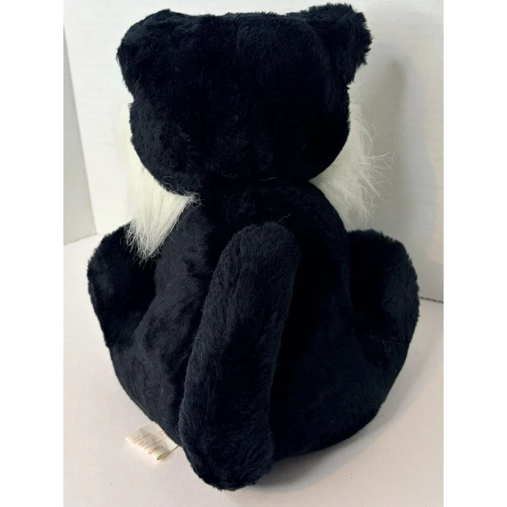 Vintage Radio Shack AM Radio Tuxedo Cat Plush Black White 1980s Retro Plush Toy